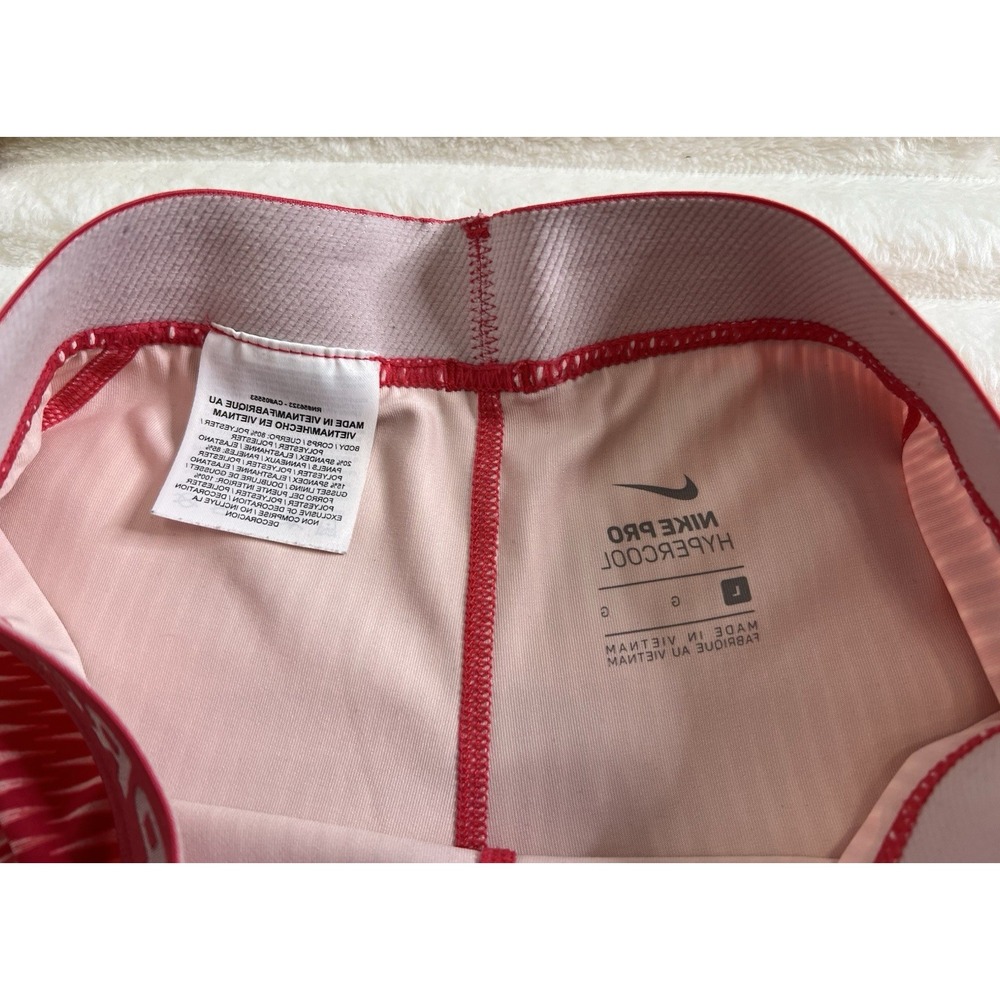 Nike Girls Womens Pro Hypercool Capris Sunblush/Light Fusion Red Size L View 5